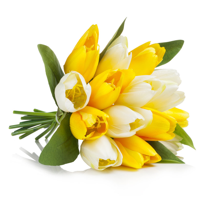 Canora Grey 18 Heads Silk Tulips Floral Arrangement in Vase Wayfair